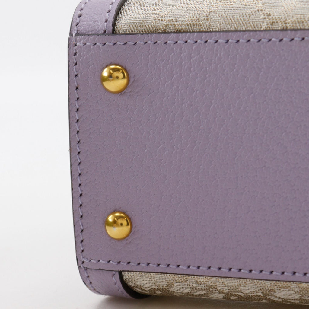 Gucci Diana Small Hosoo Collaboration 2-Way Nishijin Leather Textile Purple — view 8