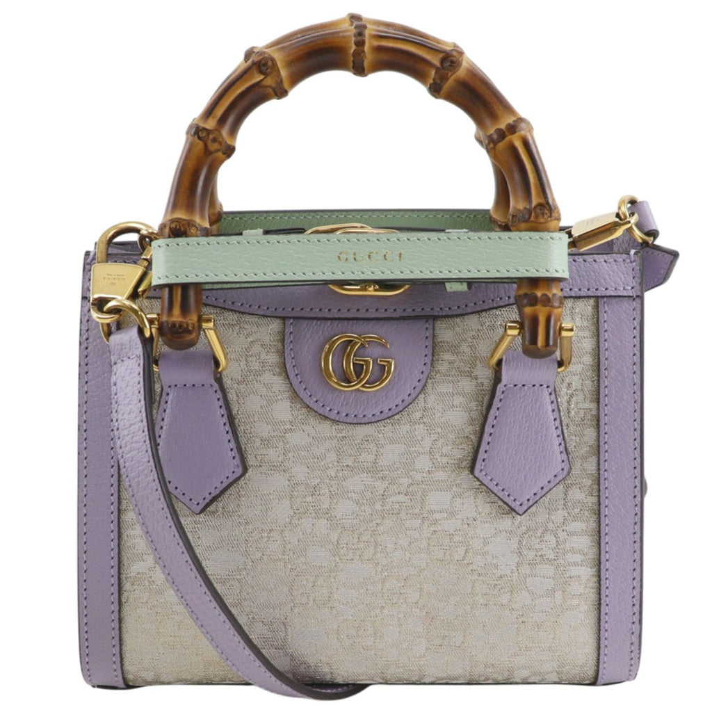 Gucci Diana Small Hosoo Collaboration 2-Way Nishijin Leather Textile Purple