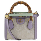 Gucci Diana Small Hosoo Collaboration 2-Way Nishijin Leather Textile Purple
