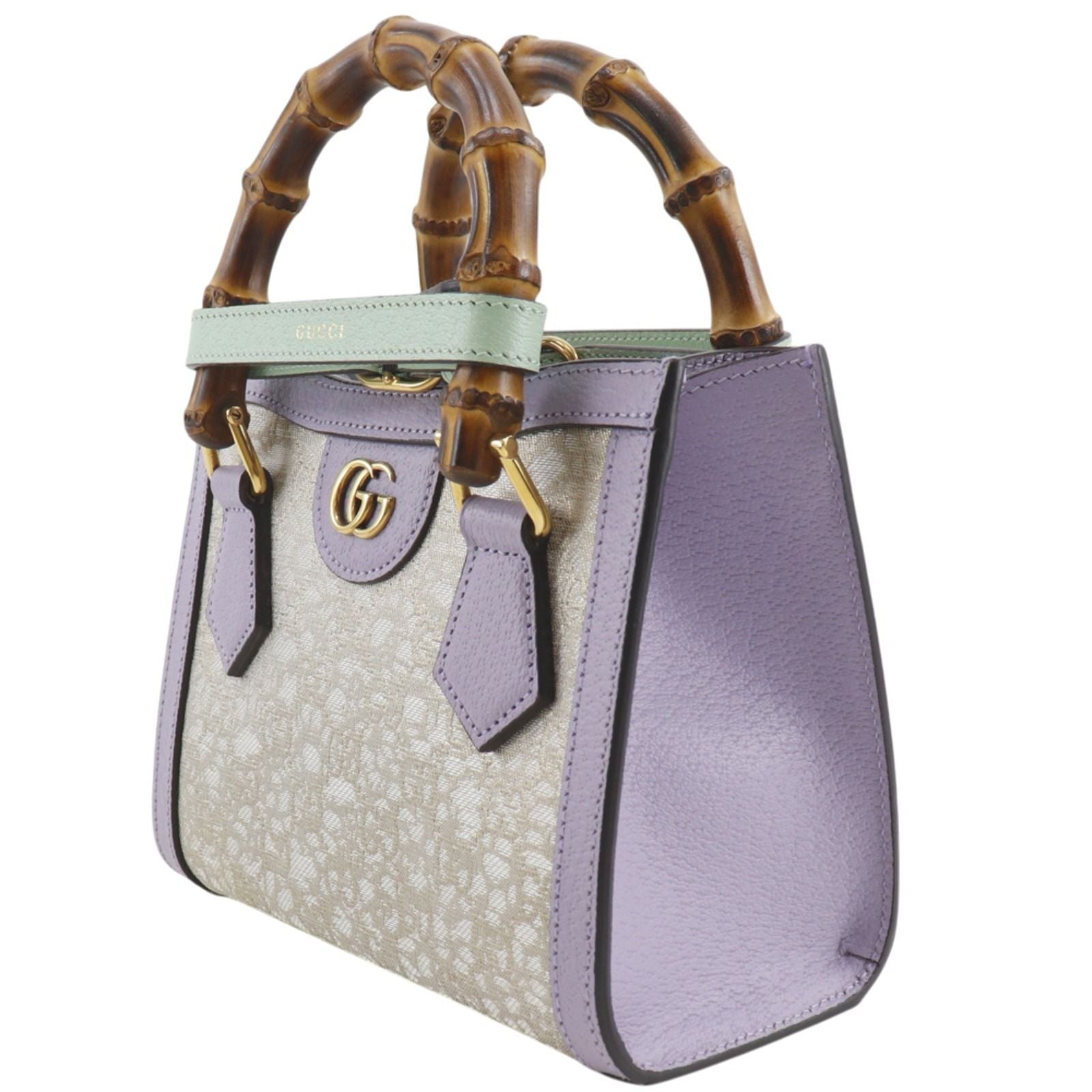 Gucci Diana Small Hosoo Collaboration 2-Way Nishijin Leather Textile Purple — view 2