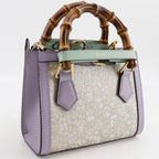 Gucci Diana Small Hosoo Collaboration 2-Way Nishijin Leather Textile Purple — view 3