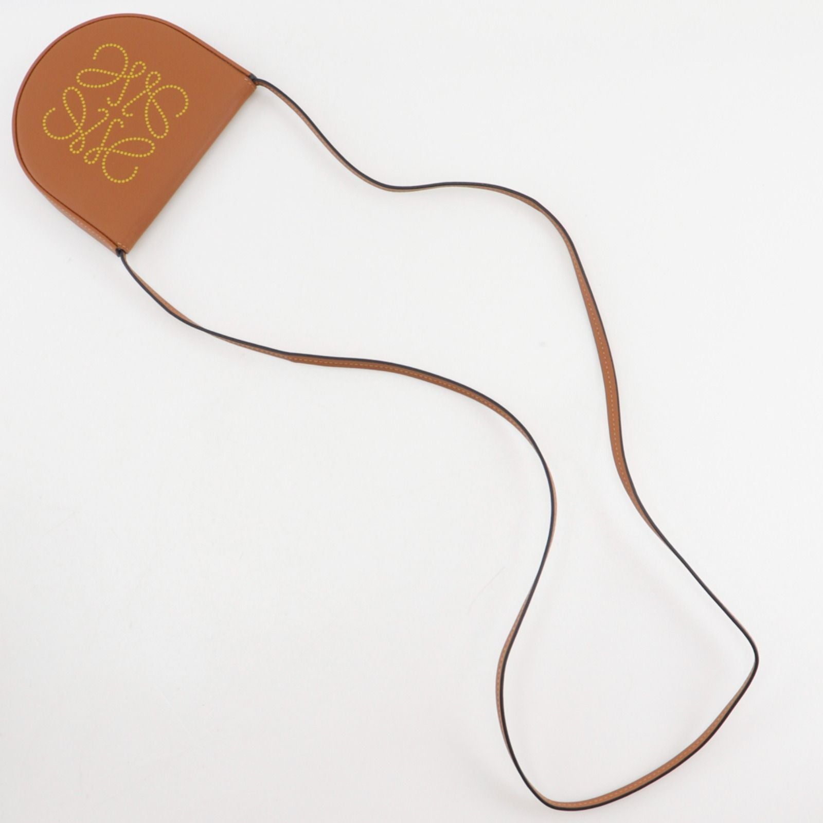 Loewe Heel Pouch Mini Anagram Pochette Leather Brown Shoulder — view 7