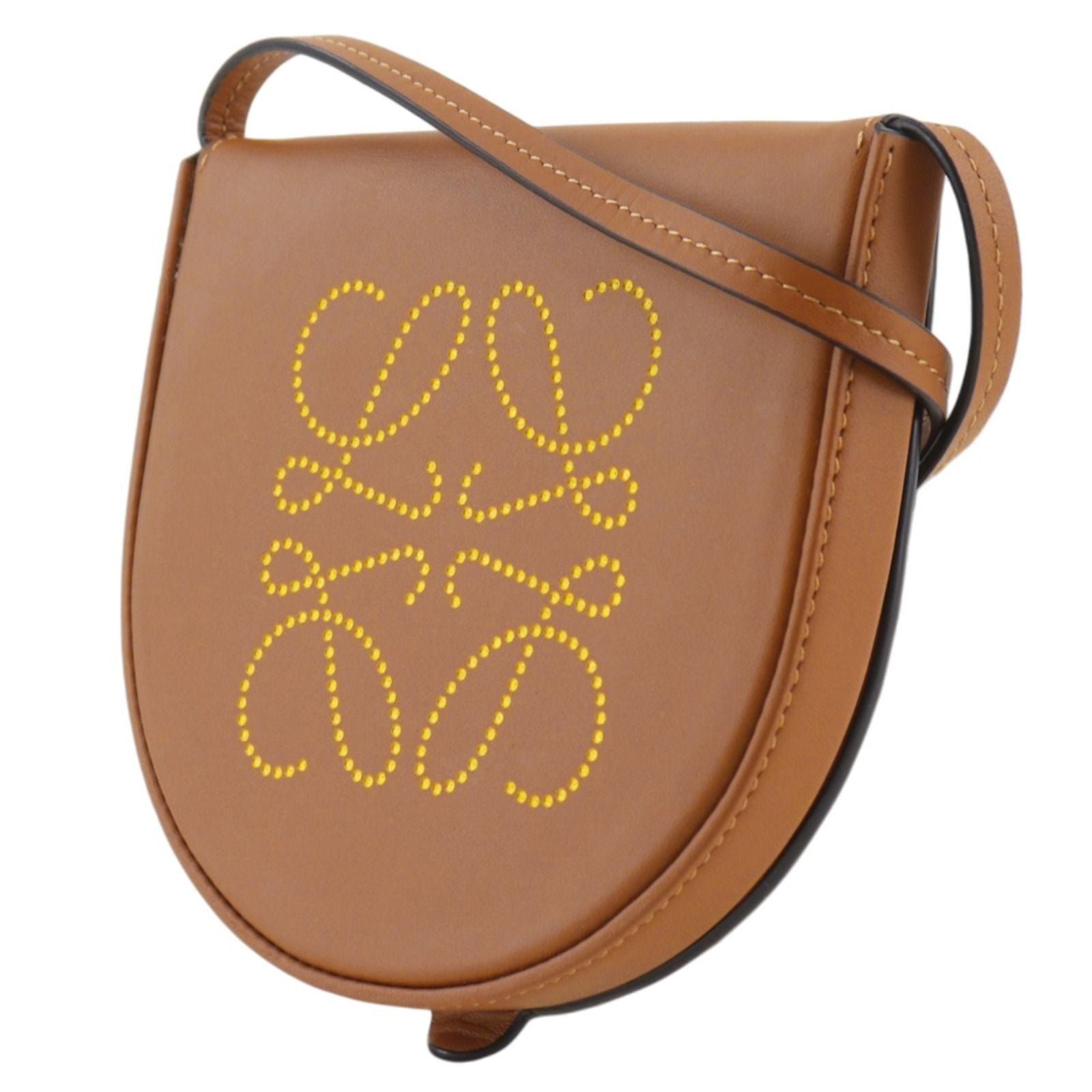 Loewe Heel Pouch Mini Anagram Pochette Leather Brown Shoulder — view 2
