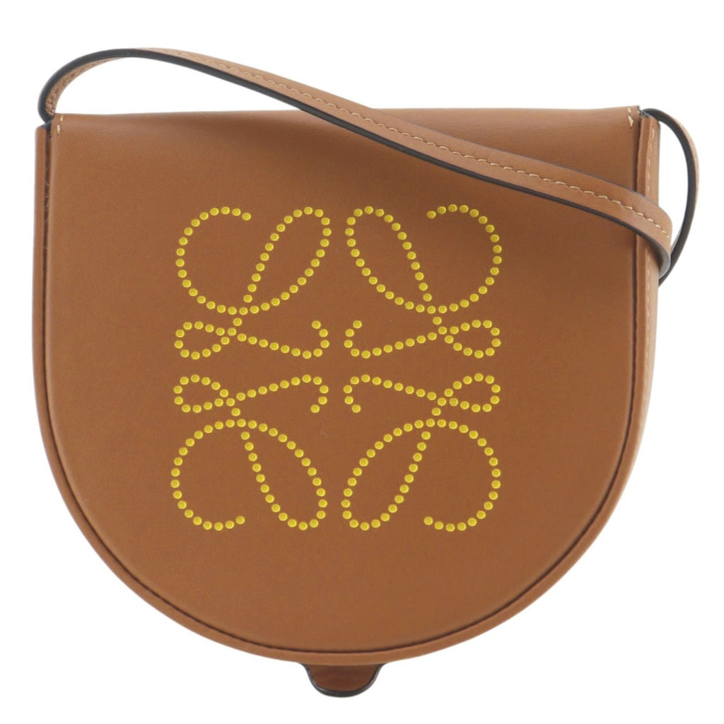 Loewe Heel Pouch Mini Anagram Pochette Leather Brown Shoulder