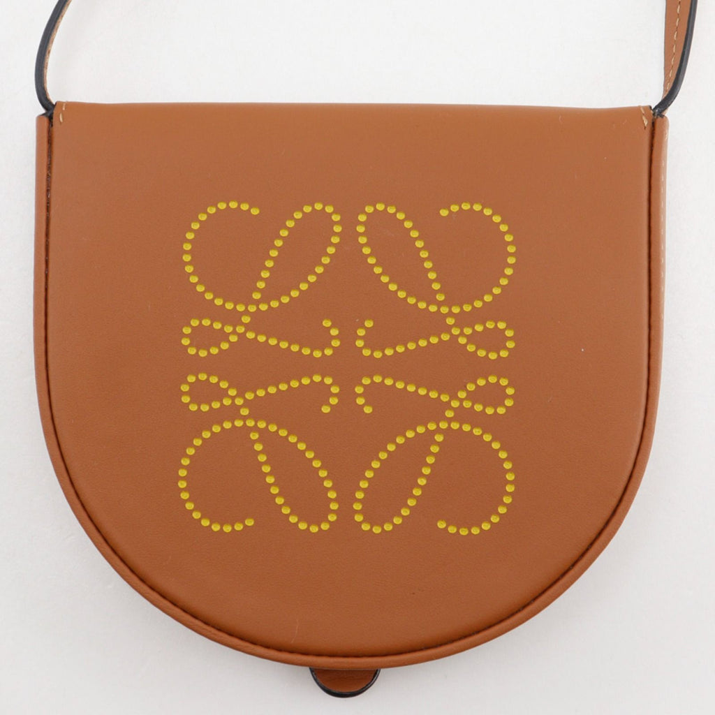 Loewe Heel Pouch Mini Anagram Pochette Leather Brown Shoulder — view 8
