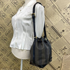 Fendi Pecan Drawstring Shoulder Bag Black — view 2