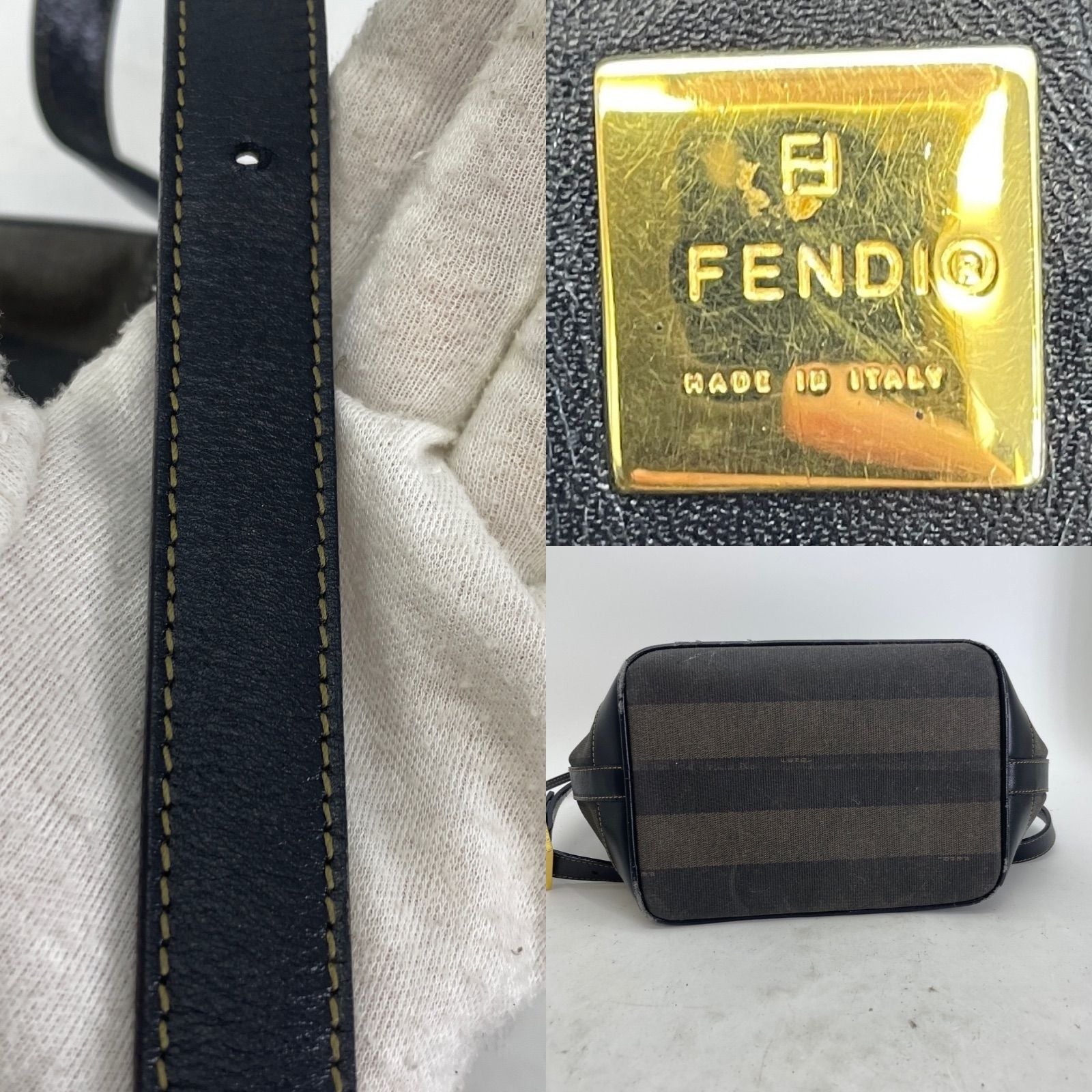 Fendi Pecan Drawstring Shoulder Bag Black — view 4