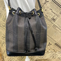 Fendi Pecan Drawstring Shoulder Bag Black