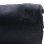 Prada Logo Kiss Lock 2-Way Clutch Satin Black — view 7