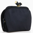 Prada Logo Kiss Lock 2-Way Clutch Satin Black — view 3