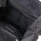 Prada Logo Kiss Lock 2-Way Clutch Satin Black — view 6