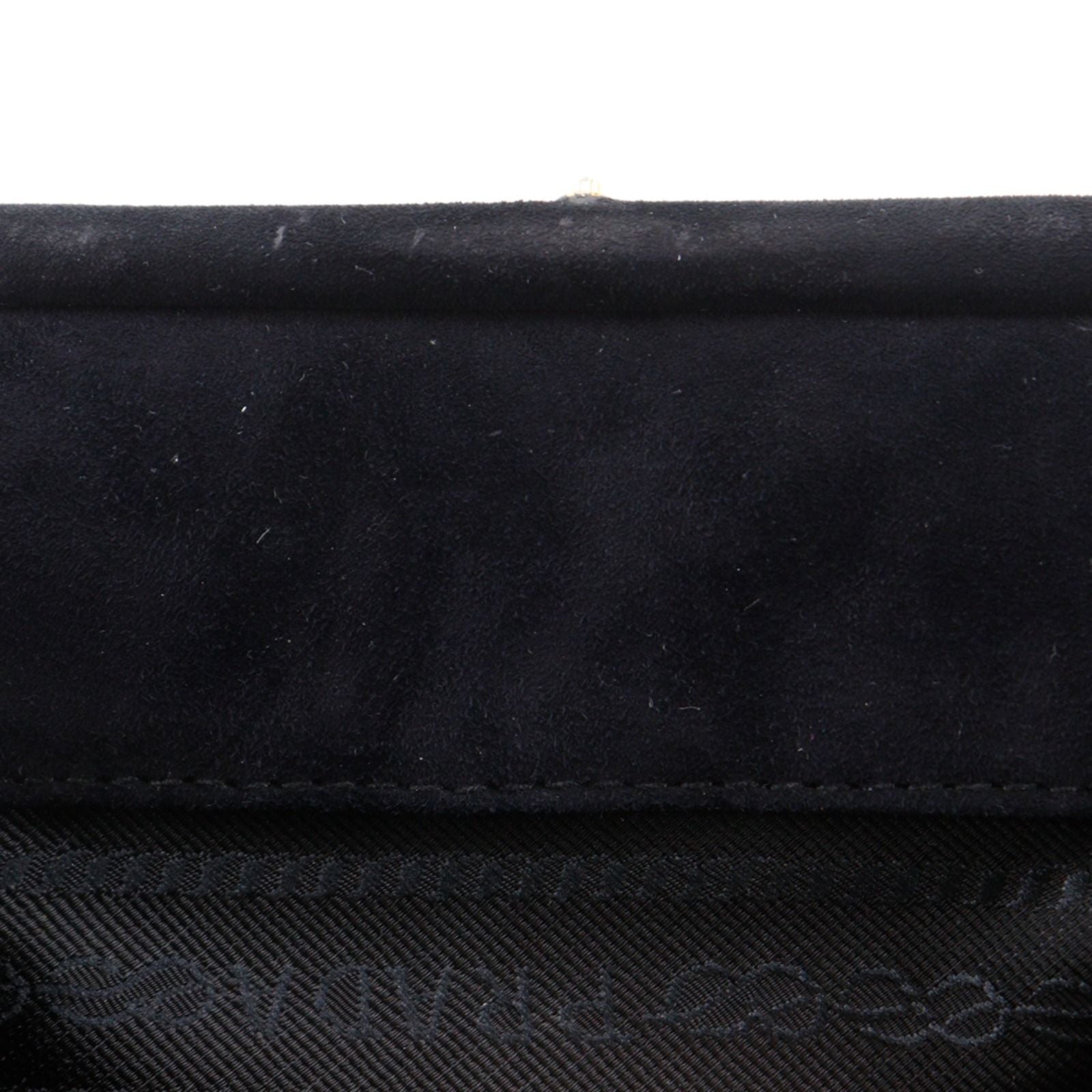 Prada Logo Kiss Lock 2-Way Clutch Satin Black — view 9