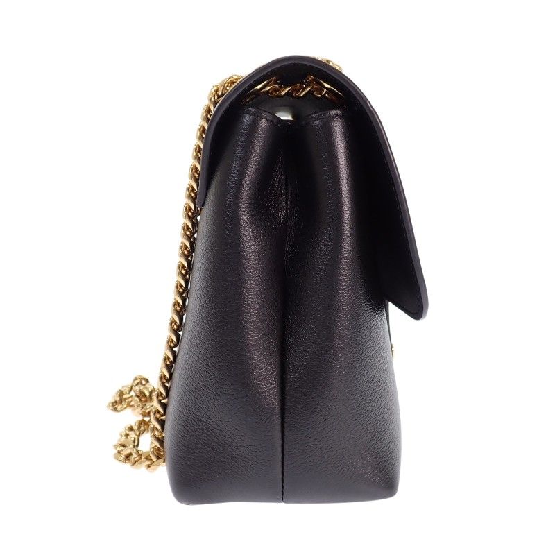 Celine Victoire Chain Shoulder Bag 2-Way Triomphe Calfskin Black Gold — view 3