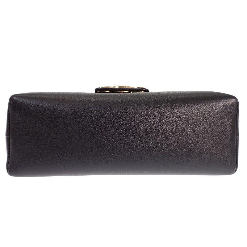 Celine Victoire Chain Shoulder Bag 2-Way Triomphe Calfskin Black Gold — view 6
