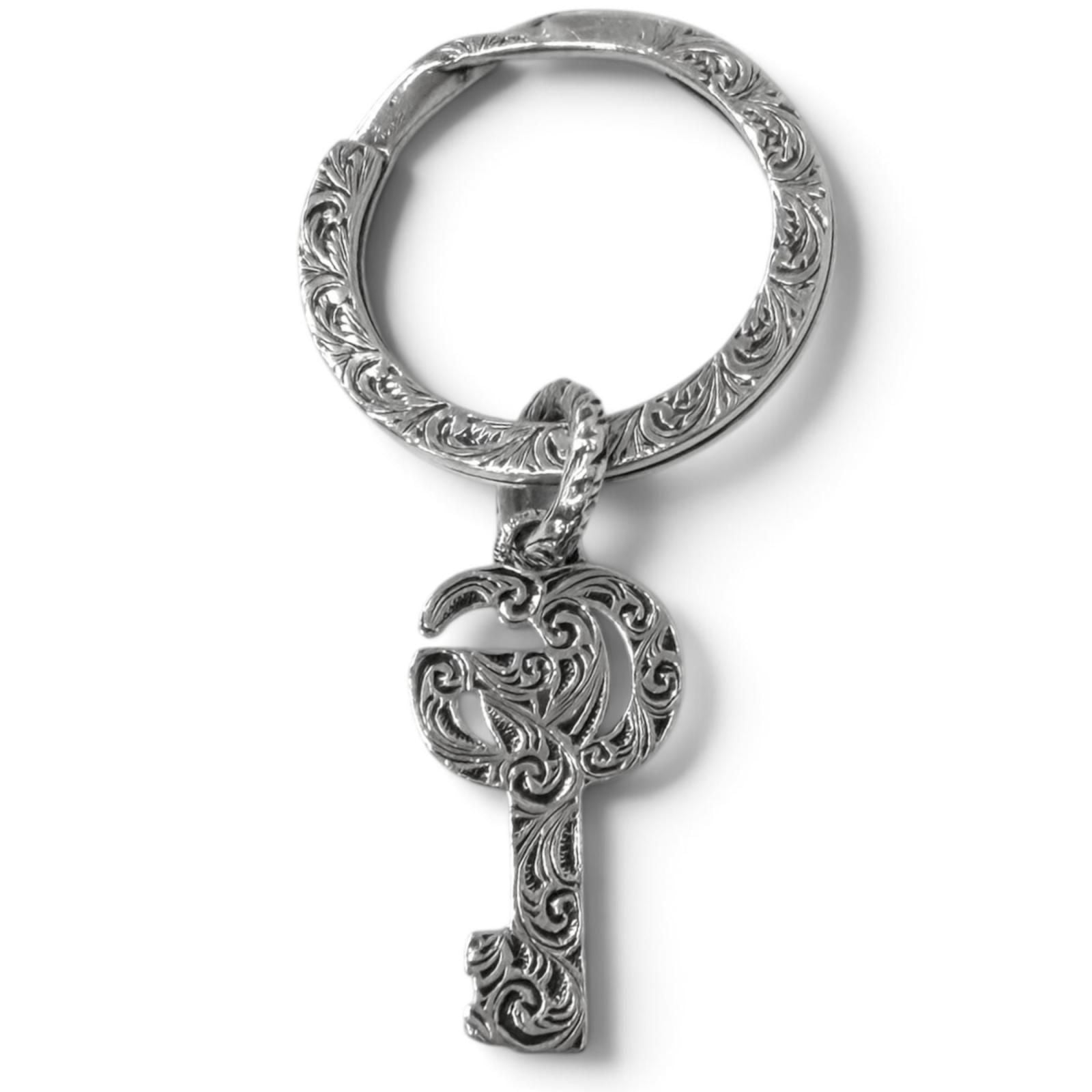 Gucci Double Key Motif Bag Charm Key Holder Silver — view 3