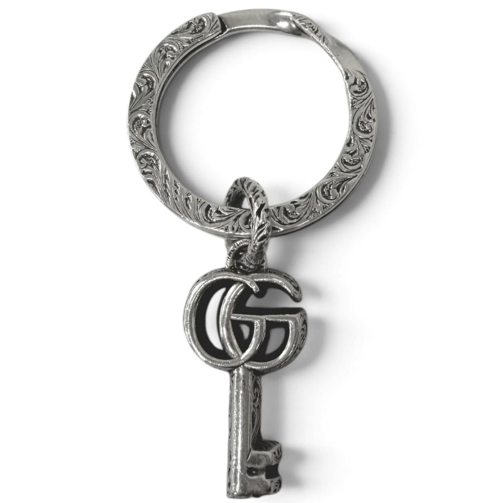 Gucci Double Key Motif Bag Charm Key Holder Silver