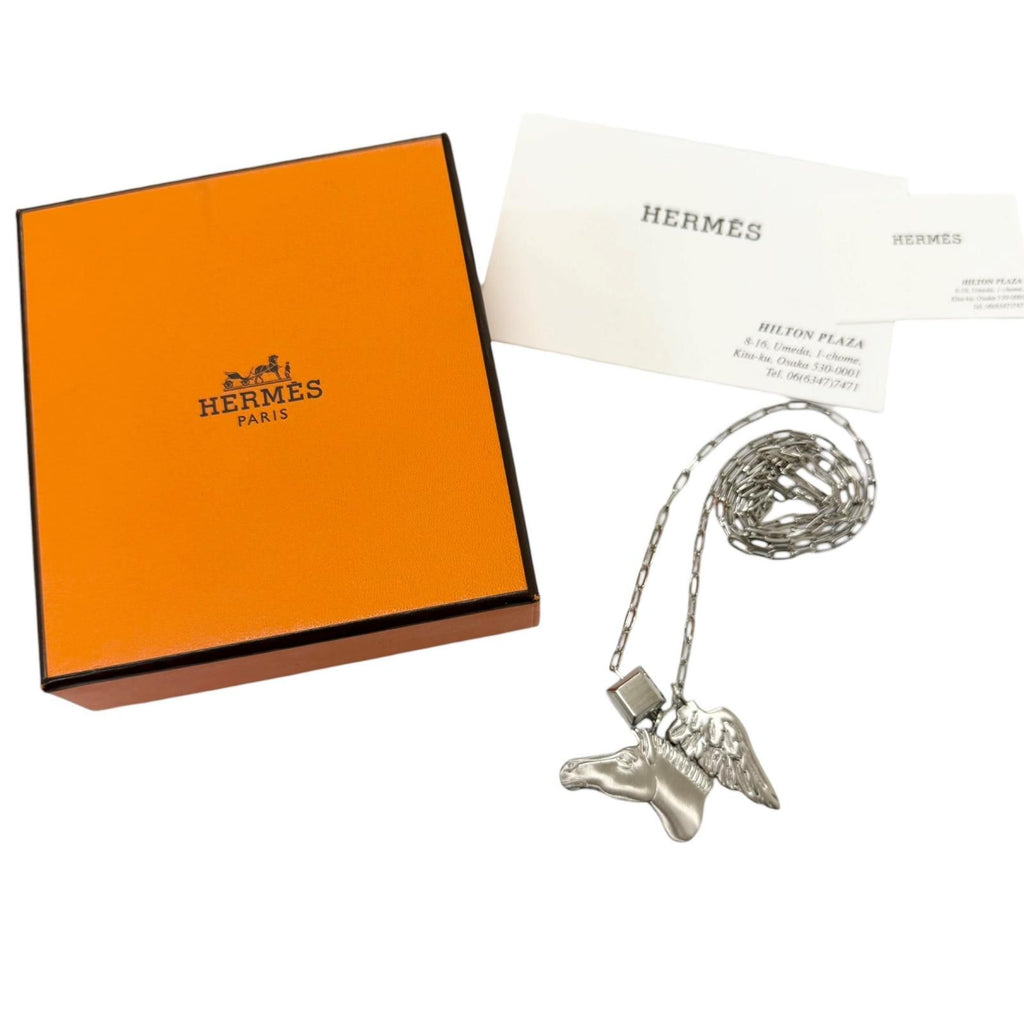 Hermes Talisman Pegasus Chain Necklace Silver — view 2