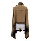 Louis Vuitton Wool Cashmere Logo with Fringe Large Shawl Brown Scarf — view 5