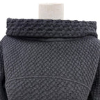 Chanel Wool Here Button Boat Neck Knit Long Sleeve Dress Black 36 — view 2
