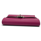 Hermes Kelly Wallet Veau Epsom Rose Purple Silver Compact — view 5