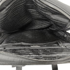 Prada Triangle Logo Re-Nylon Saffiano Leather Backpack with Day Pack Black — view 7