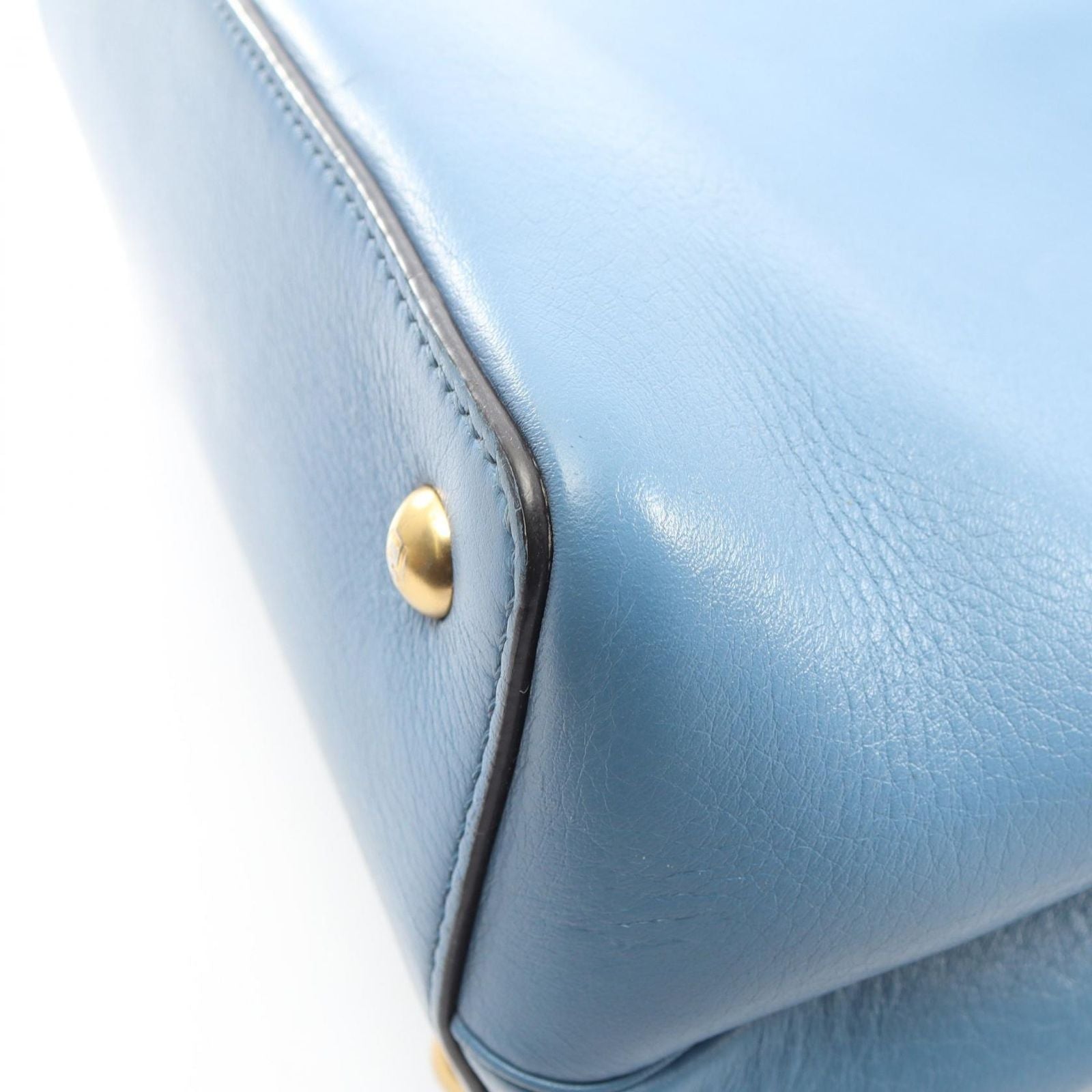 Fendi Handbag Petite 2 Jours Toujour Light Blue Leather — view 9