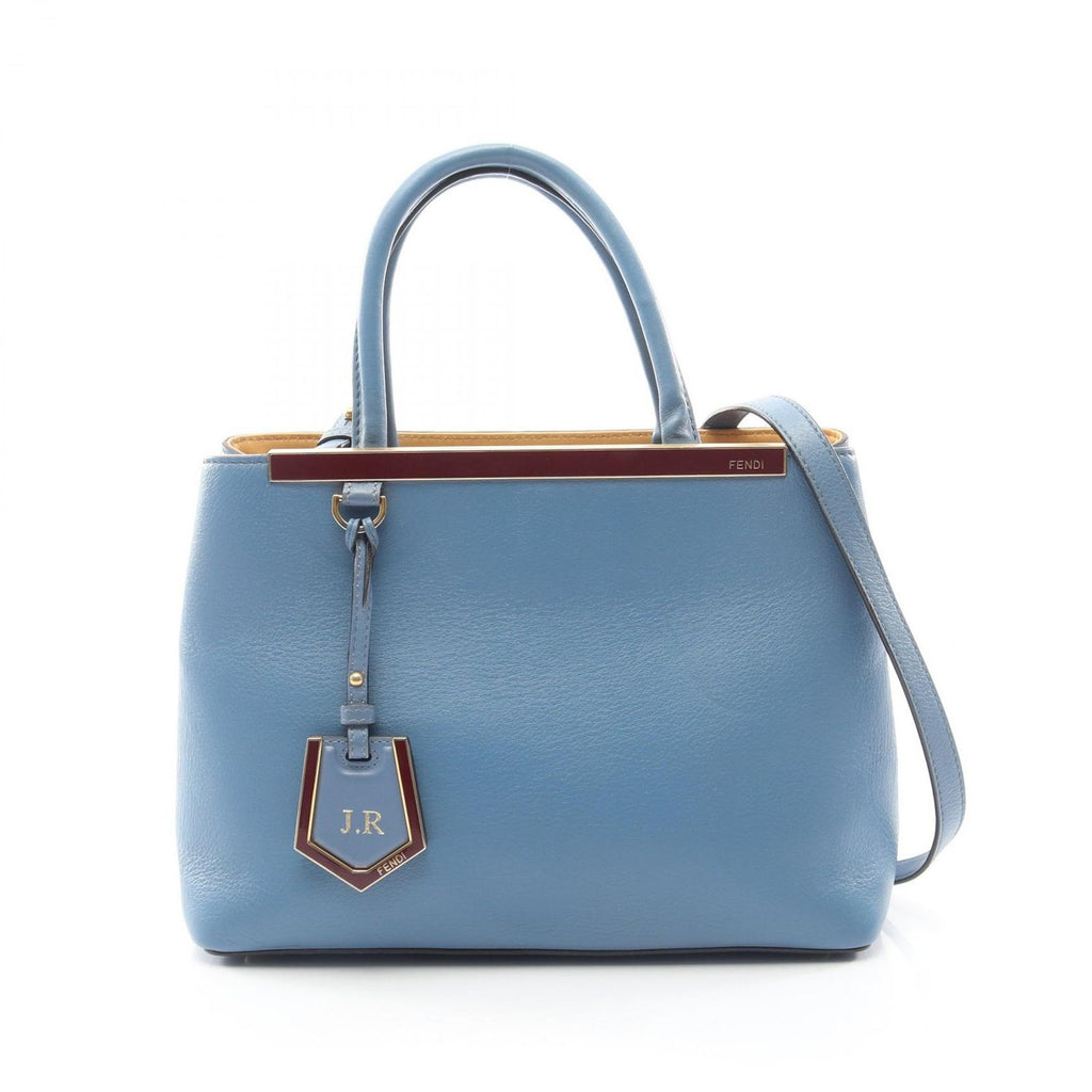 Fendi Handbag Petite 2 Jours Toujour Light Blue Leather