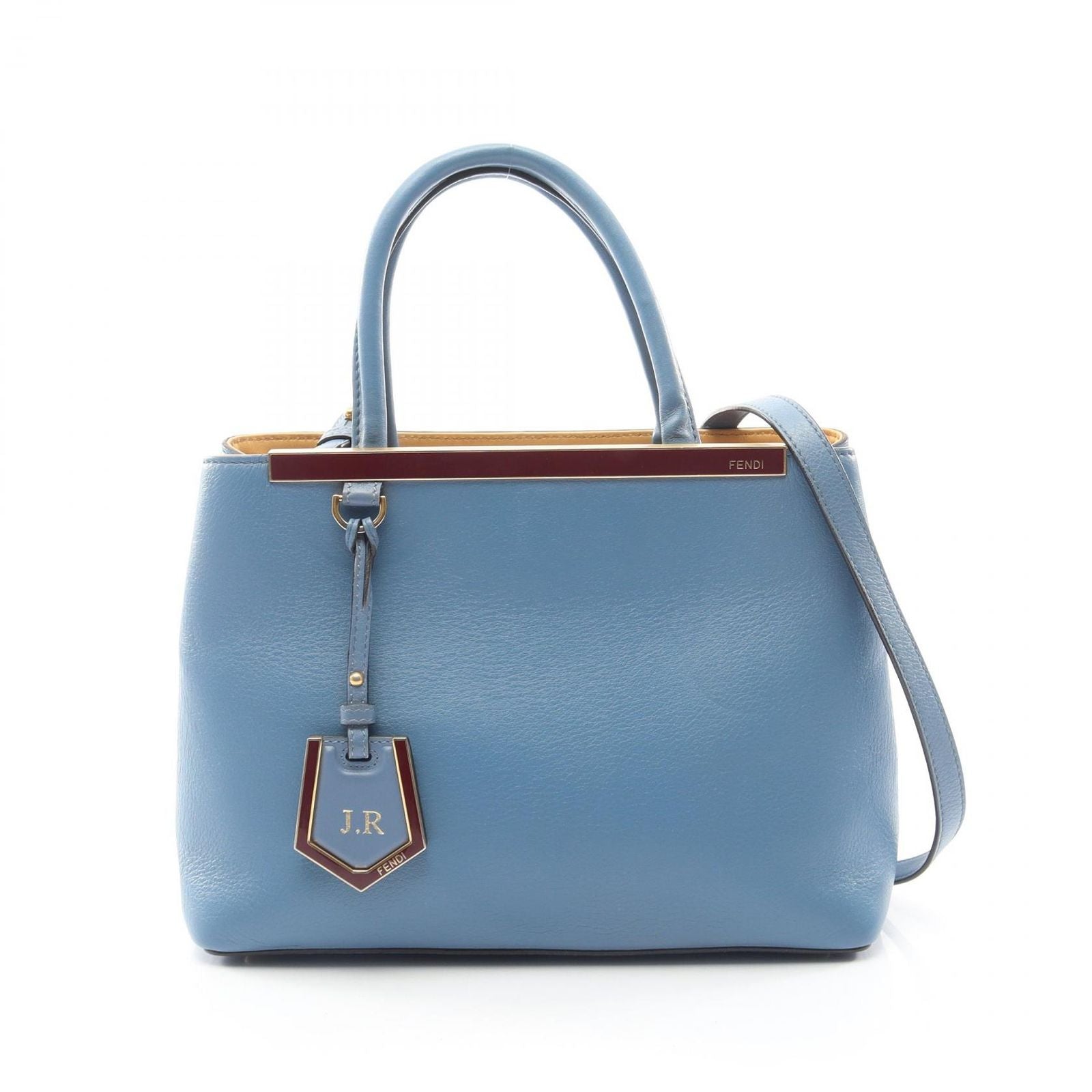 Fendi Handbag Petite 2 Jours Toujour Light Blue Leather