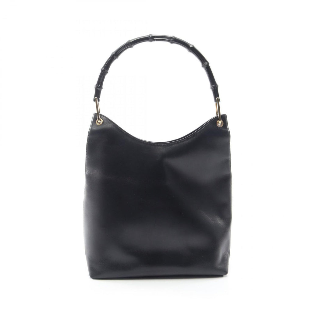 Gucci Shoulder Bag Bamboo 001 Black Leather