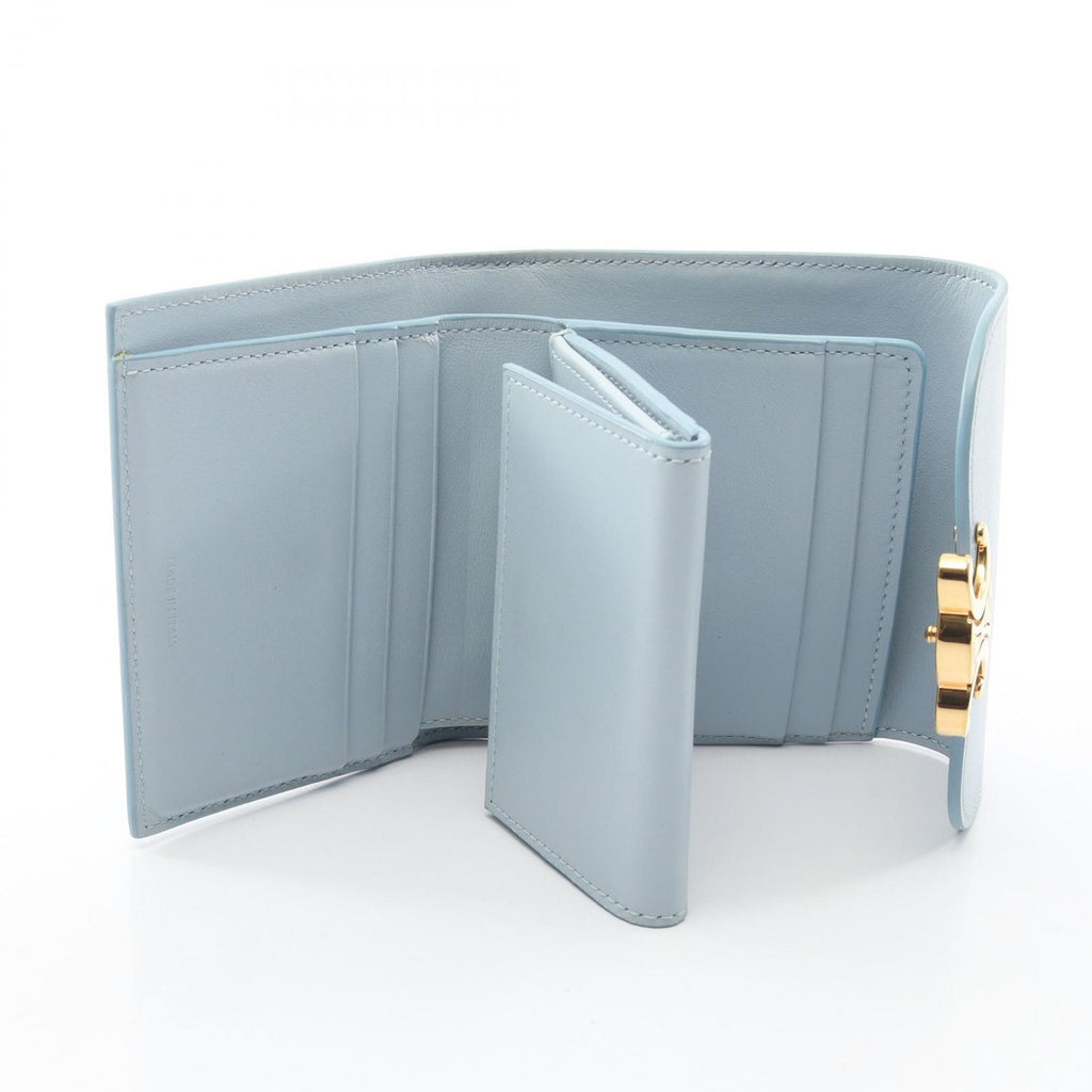Celine Trifold Wallet Triomphe Small Flap 783 Dpv Light Blue Leather — view 3