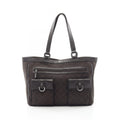 Gucci Tote Abbey GG Brown Canvas Leather