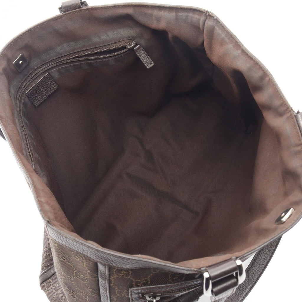 Gucci Tote Abbey GG Brown Canvas Leather — view 3