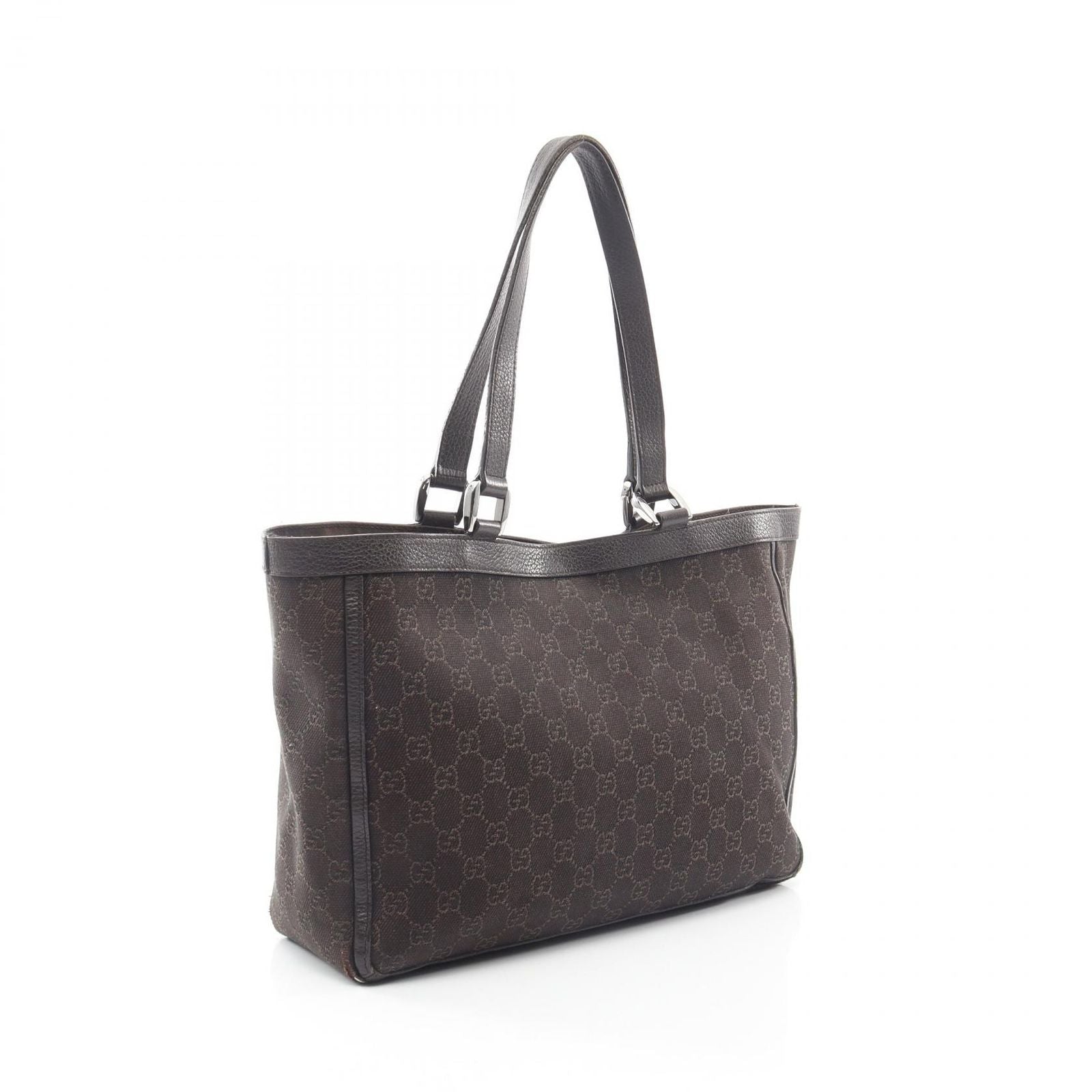 Gucci Tote Abbey GG Brown Canvas Leather — view 2