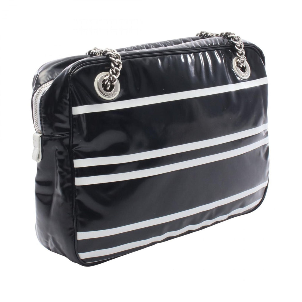 Chanel Shoulder Bag la Pausa Cruise Collection Black White Canvas Leather — view 2