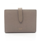 Celine Bifold Wallet Strap 10 643 Gray Beige Leather