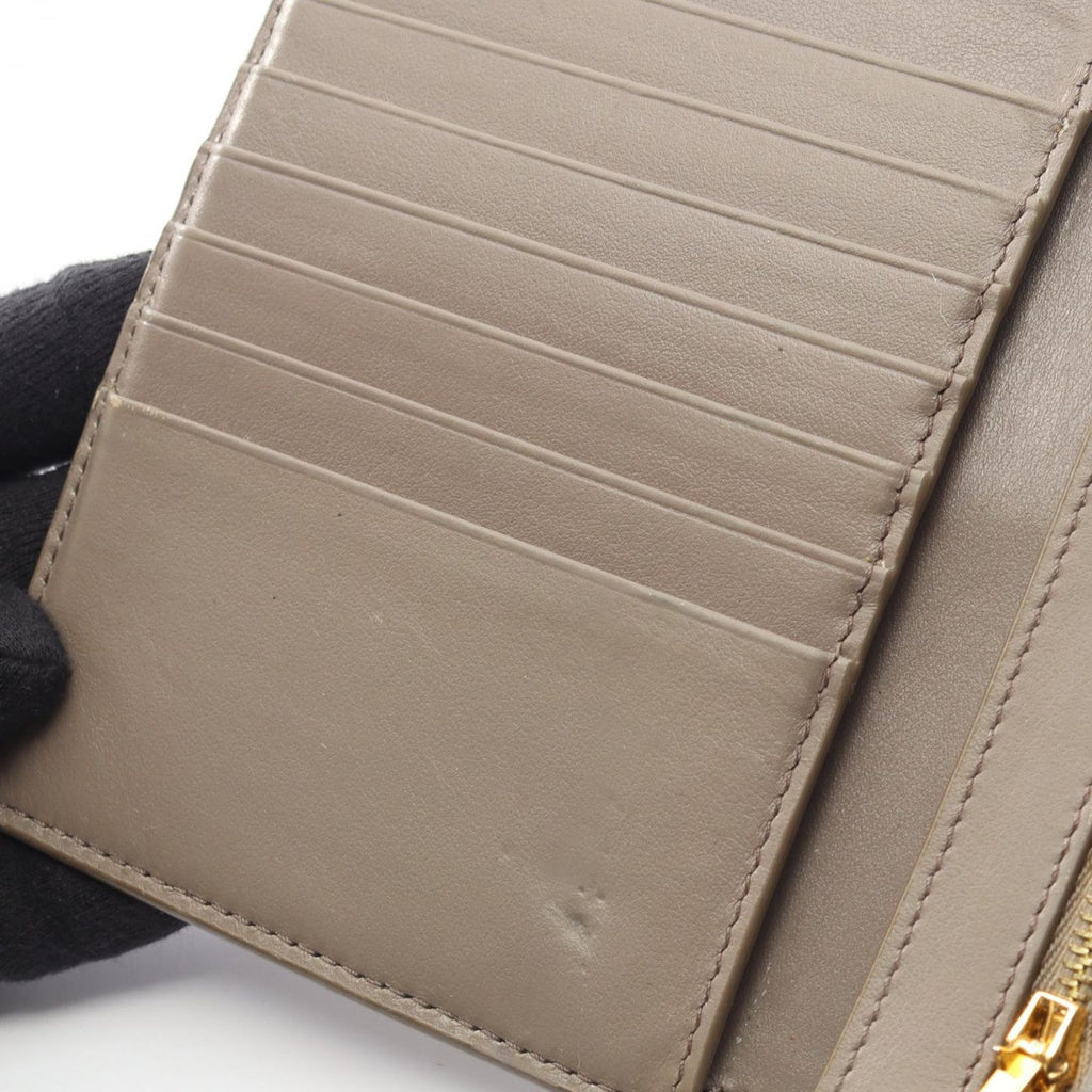 Celine Bifold Wallet Strap 10 643 Gray Beige Leather — view 5