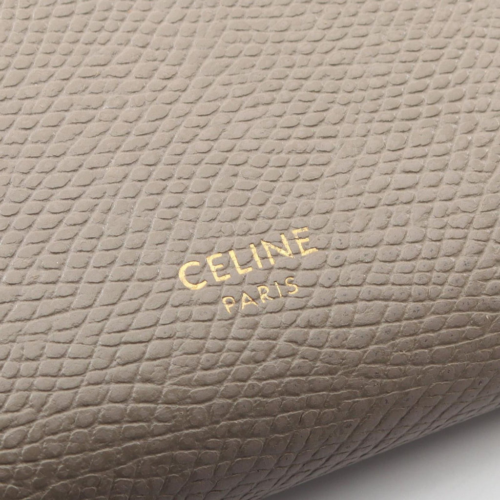 Celine Bifold Wallet Strap 10 643 Gray Beige Leather — view 4