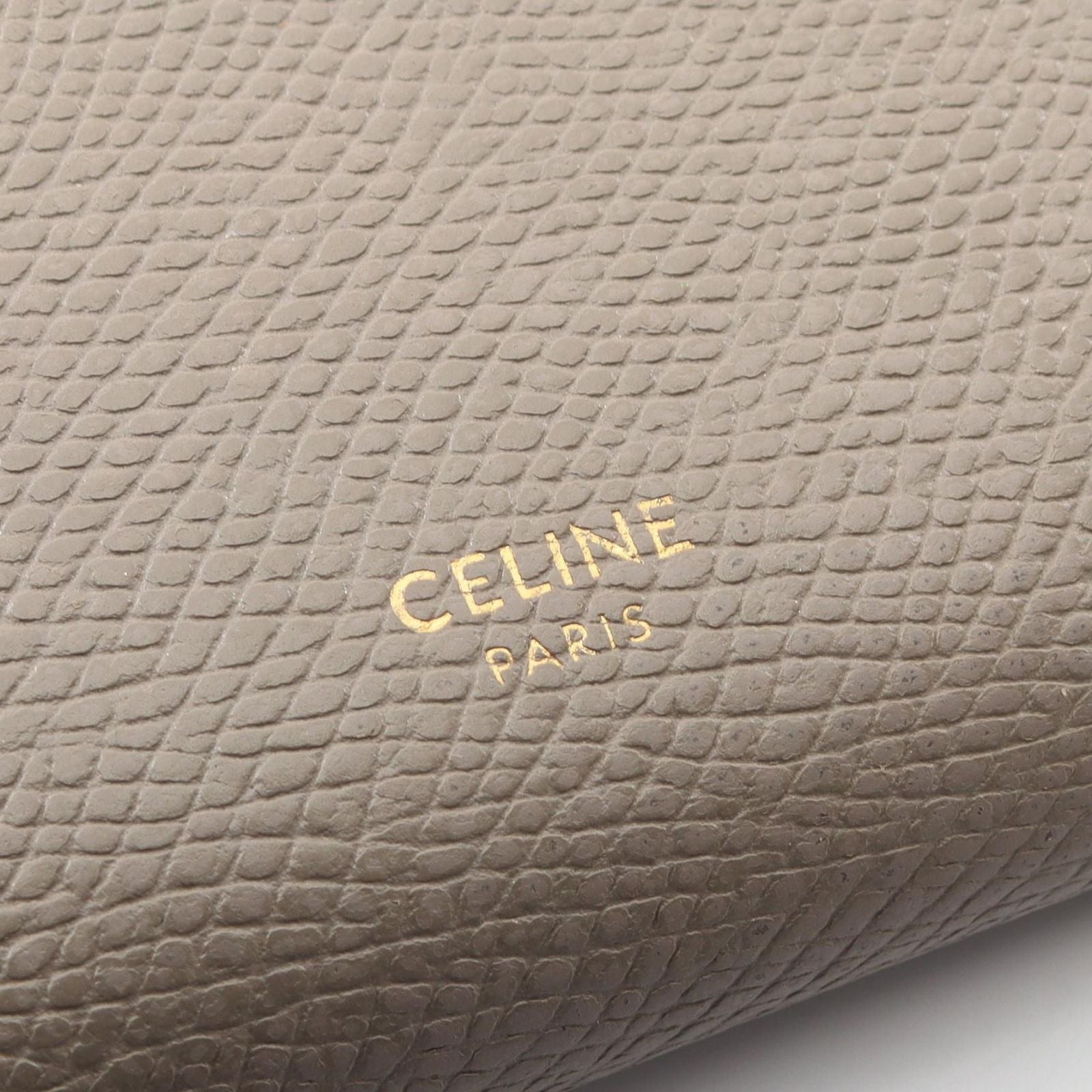 Celine Bifold Wallet Strap 10 643 Gray Beige Leather — view 4