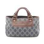 Celine Handbag Boogie Bag Paris Macadamia Blue Brown Denim Leather