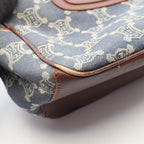 Celine Handbag Boogie Bag Paris Macadamia Blue Brown Denim Leather — view 9
