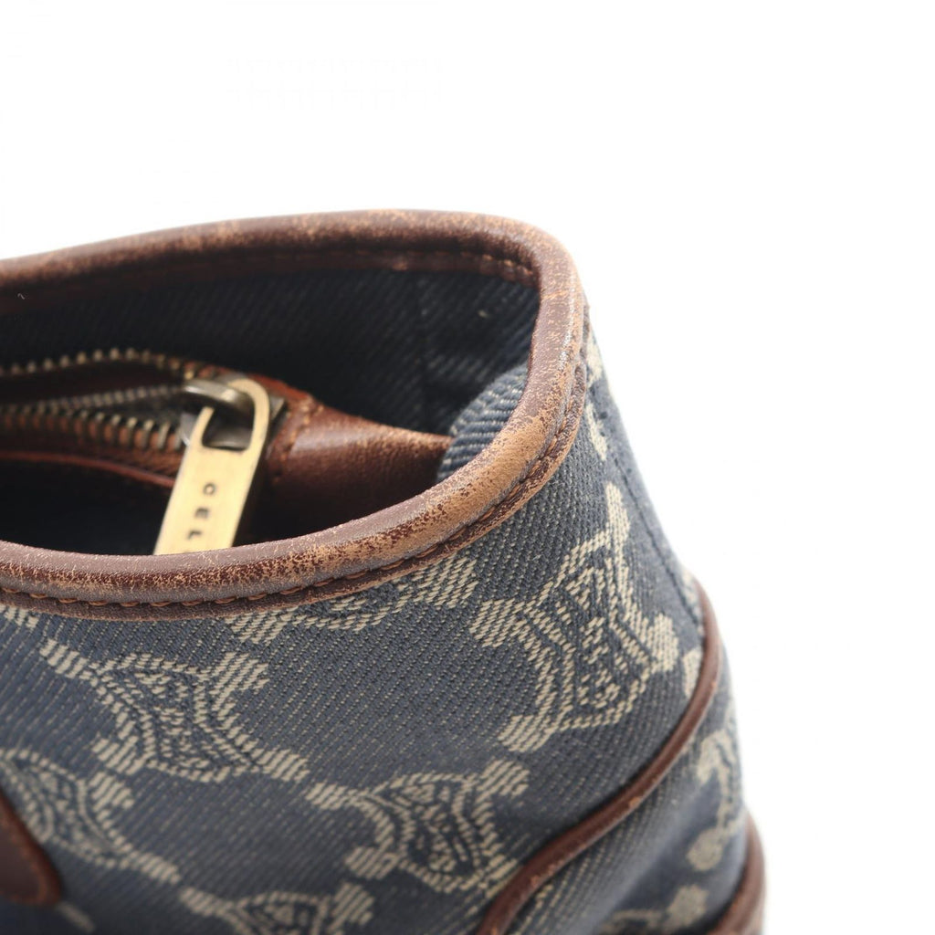Celine Handbag Boogie Bag Paris Macadamia Blue Brown Denim Leather — view 7