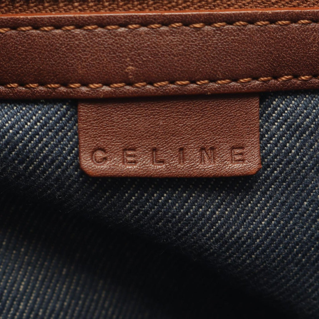Celine Handbag Boogie Bag Paris Macadamia Blue Brown Denim Leather — view 4