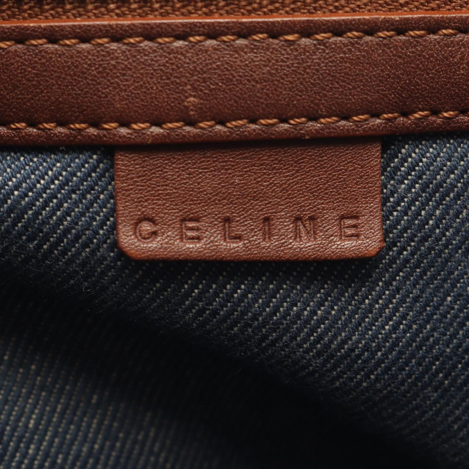 Celine Handbag Boogie Bag Paris Macadamia Blue Brown Denim Leather — view 4