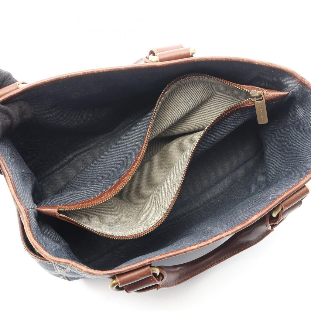 Celine Handbag Boogie Bag Paris Macadamia Blue Brown Denim Leather — view 3