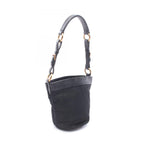 Prada Triangle Logo Black Nylon Leather Shoulder — view 2