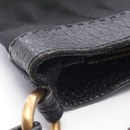 Prada Triangle Logo Black Nylon Leather Shoulder — view 8