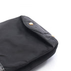Prada Triangle Logo Black Nylon Leather Shoulder — view 7