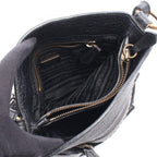 Prada Triangle Logo Black Nylon Leather Shoulder — view 3