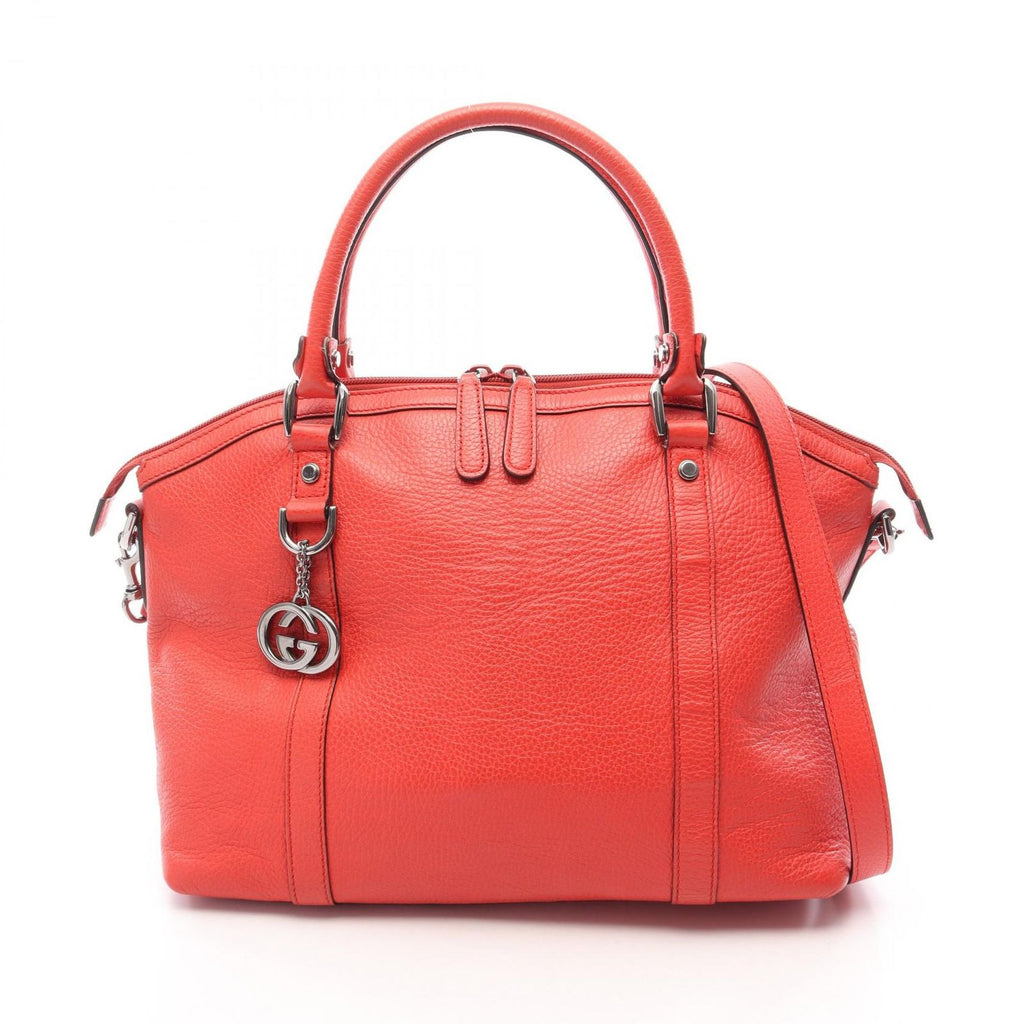 Gucci Tote Interlocking G2 Way Red Leather