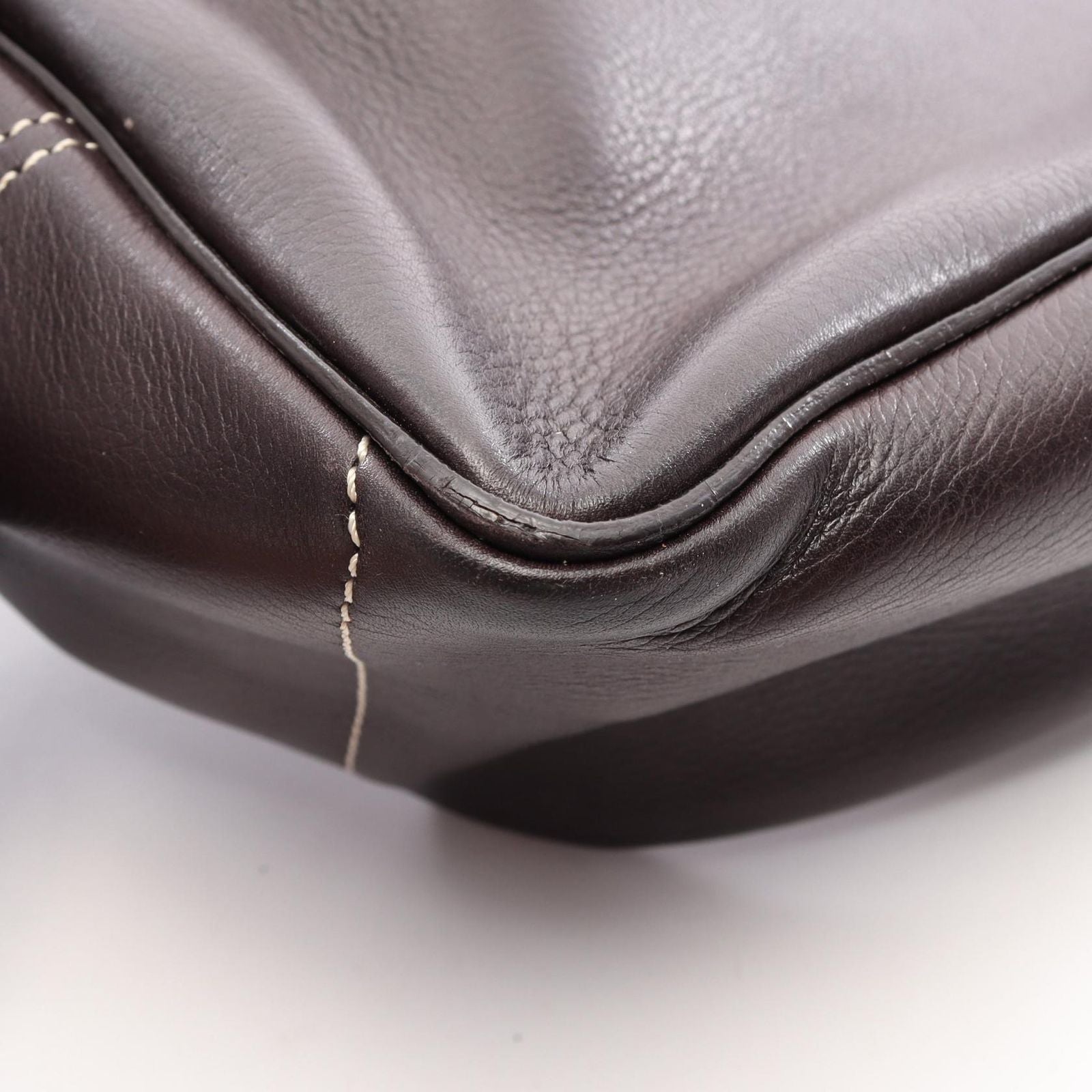 Celine Handbag Boogie Bag Dark Brown Leather — view 8